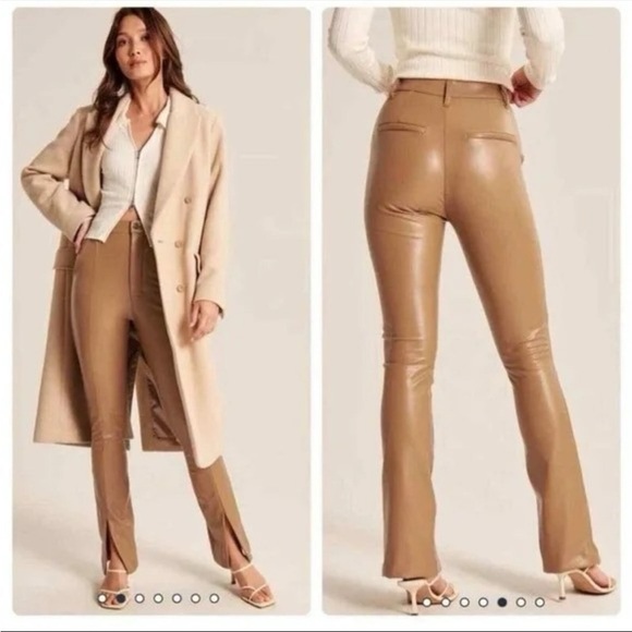 Abercrombie & Fitch The Skinny Ultra High Rise Tan Flare Pants Women’s Size 4 - Picture 1 of 7